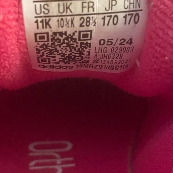 adidas Kids Pink Suede Sneakers with White Stripes - Picture 4 of 4